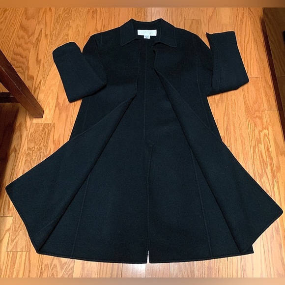 Women’s 4 Linda Allard Ellen Tracy 100% Wool Buttonless Open Front Jacket Coat - Picture 8 of 11